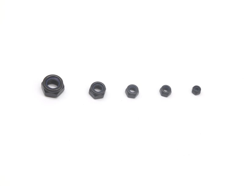 binifiMux 130Pcs Black Nylon Inserted Hex Self Locking Nuts Assortment Kit,M3/ M4/ M5/ M6/ M8 Black Self Clinching Nuts Assortment Kit - Image 2